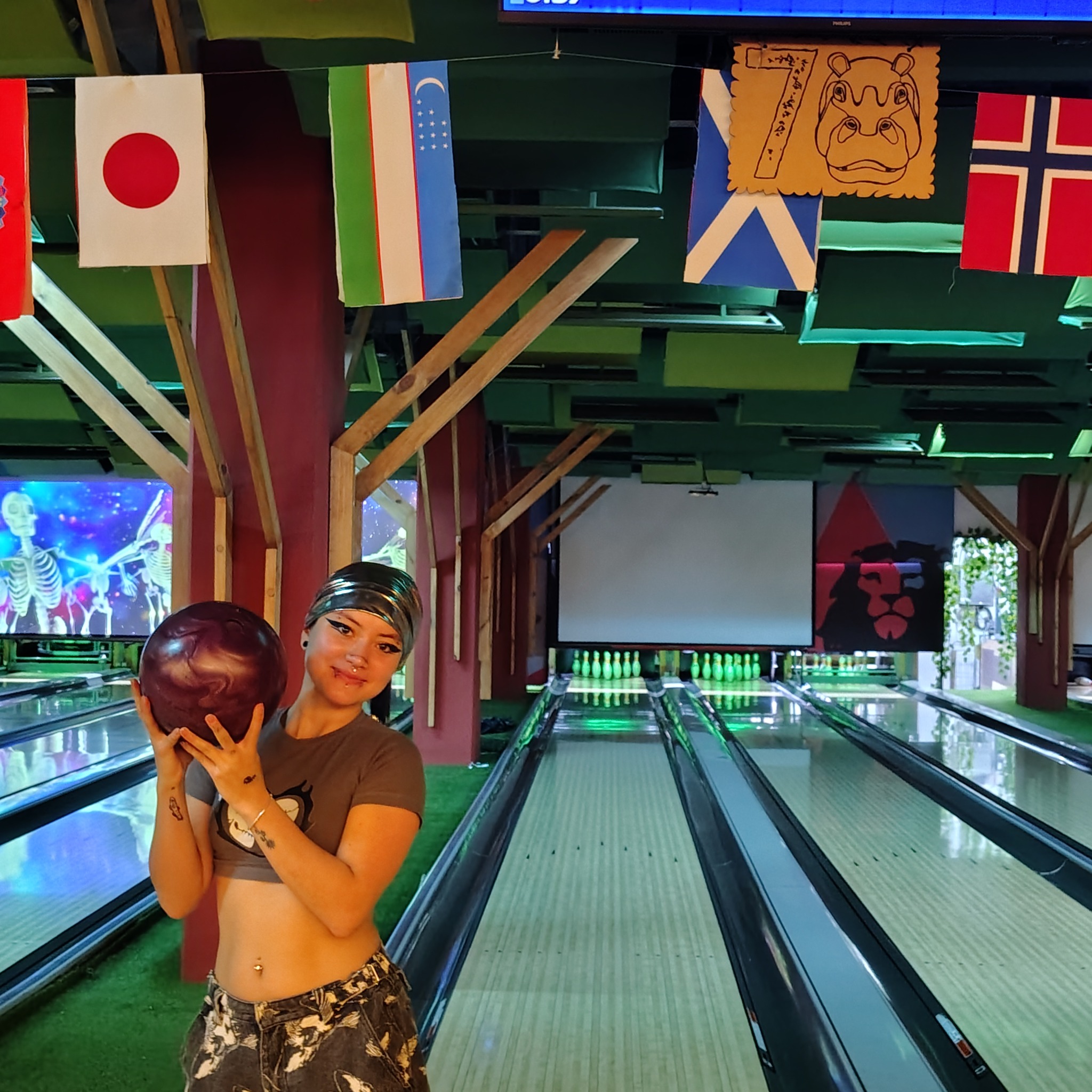 Amara during a bowling outing